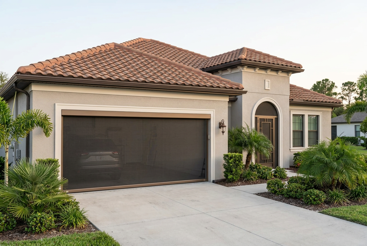 Mediterranean home / bronze trim
